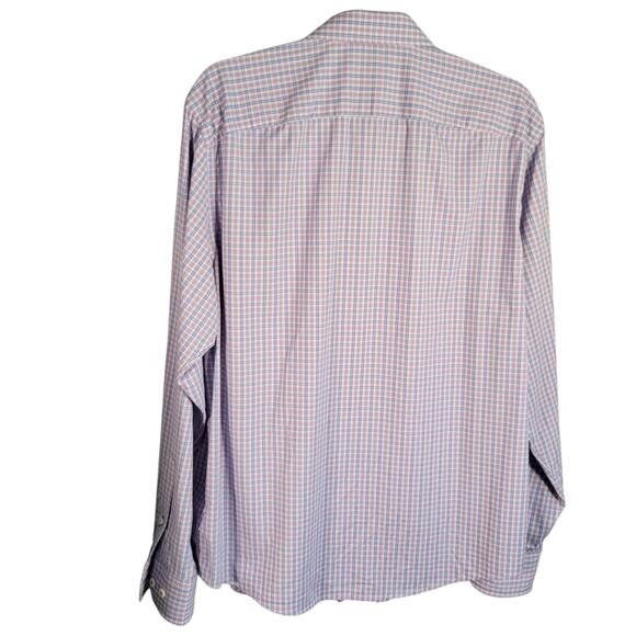 UNTUCKit Purple Blue Plaid Dress Shirt Men’s Large L Stretch Meyer 40098 - Picture 2 of 8